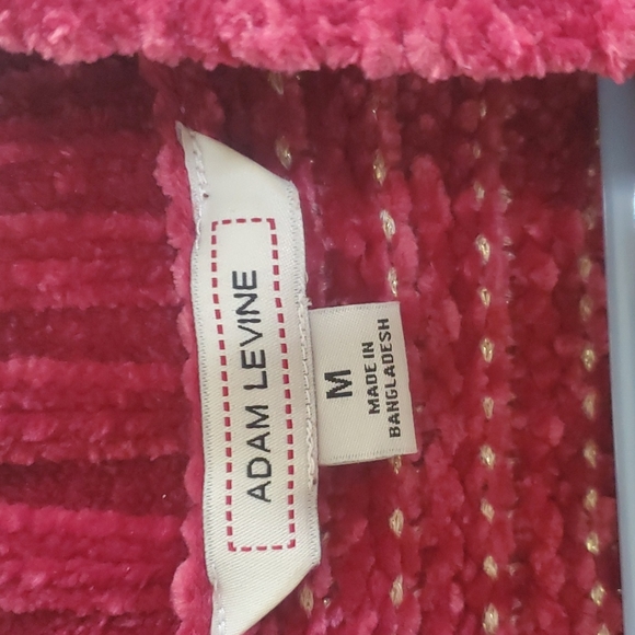 🦋 5 for $15 ADAM LEVINE BURGUNDY & GOLD OPEN SHOULDER SWEATER - Picture 2 of 3